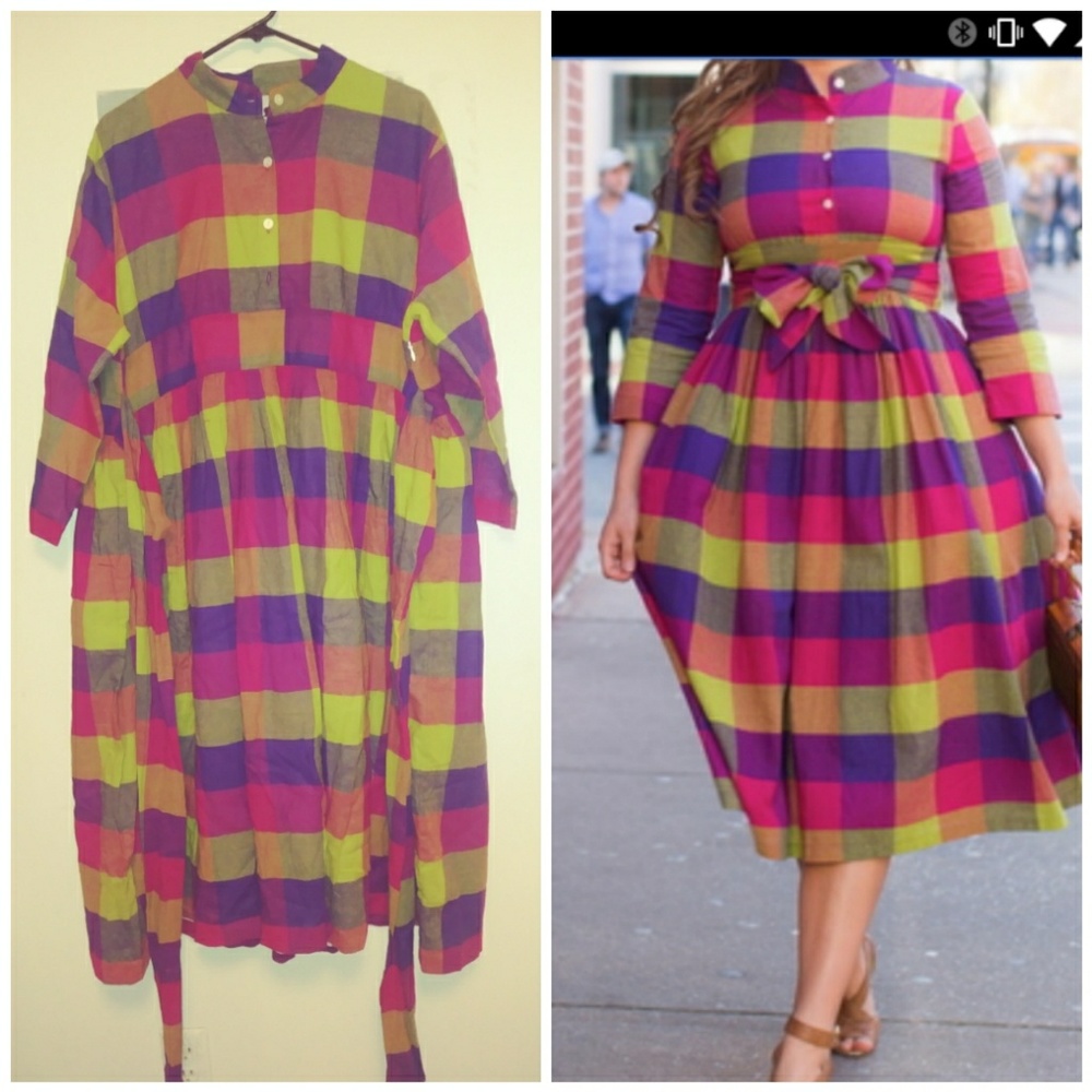 Size 3x Dainty Jewels plaid dress